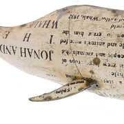 Benzara Reclaimed Metal Whale Design Accentdecor, Large, Antique White
