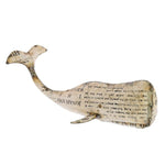 Benzara Reclaimed Metal Whale Design Accentdecor, Large, Antique White