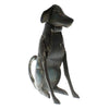 Benzara Reclaimed Metal Sitting Dog Accentdecor, Small, Rustic Black