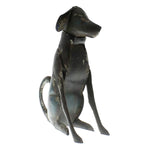 Benzara Reclaimed Metal Sitting Dog Accentdecor, Small, Rustic Black