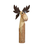 Benzara Wooden Moose Design Accentdecor with Metal Antlers, Medium, Brown