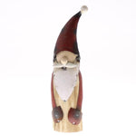Benzara Rustic Metal Santa Claus Accentdecor with Wooden Support, Small, Red