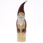 Benzara Rustic Metal Santa Claus Accentdecor with Wooden Support, Large, Red
