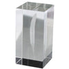 Benzara Rectangular Glass Hologram Accentdecor with Feather, Clear
