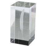 Benzara Rectangular Glass Hologram Accentdecor with Feather, Clear