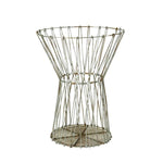 Benzara Steel Wire Basket with Open Cage Design Frame, Large, Rustic White