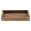 Benzara Rectangular Shape Wooden Tray with Ridged Edges, Brown