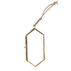 Benzara Metal and Glass Hexagonal Frame, Large, Brass and Clear