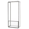 Benzara Metal and Glass Box Shelf, Medium, Gray and Clear