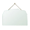 Benzara Rectangular Beveled Mirror with Chain Hanger, Silver