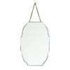 Benzara Oval Shape Beveled Mirror with Chain Hanger, Silver