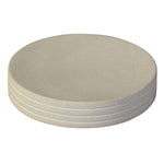Benzara Round Marble Soap Dish with Ribbed Details, Light Gray