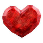 Benzara Faceted Soapstone Heart Accentdecor, Large, Red