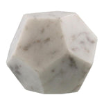 Benzara Dodecahedron Shape Geometric Marble Object, White