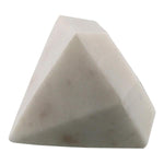 Benzara Diamond Shape Geometric Marble Object, White