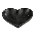 Benzara Textured Heart Shaped Soapstone Bowl, Small, Black