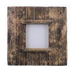 Benzara Square Wooden Frame with Weathered Details, Brown
