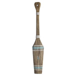 Benzara Wooden Paddledecor with Rope Accents, Brown and Blue