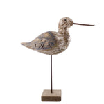 Benzara Wooden Seagulldecor with Stable Base, Brown and White