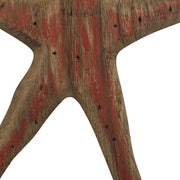 Benzara Rustic Wooden Starfish Accentdecor, Brown and Red