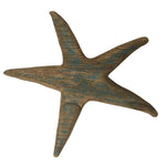 Benzara Rustic Wooden Starfish Accentdecor, Brown and Blue