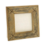 Benzara Square Wooden Frame with Textured Details, Brown
