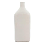 Benzara Bone China Bottle Design Accentdecor with Round Top, White