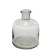 Benzara Glass Bottle with Pot Bellied Shape Base, Small, Clear