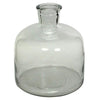Benzara Glass Bottle with Pot Bellied Shape Base, Large, Clear