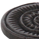 Benzara Stone Coaster with Carved Floral Pattern, Dark Bronze