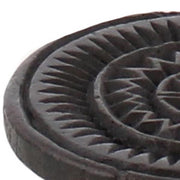 Benzara Stone Coaster with Carved Floral Pattern, Dark Bronze