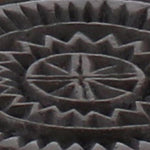 Benzara Stone Coaster with Carved Floral Pattern, Dark Bronze