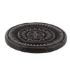 Benzara Stone Coaster with Carved Floral Pattern, Dark Bronze
