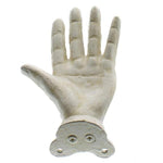 Benzara Metal Open Human Left Hand Walldecor with 2 Screw Mount, Antique White