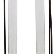 Benzara 2 Metal Frame Support Glass Tube Vase, Bronze and Clear