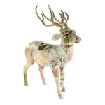 Benzara Fabric Standing Stag Accentdecor with Kantha Stitch Design, Multicolor