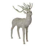 Benzara Fabric Standing Stag Accentdecor with Embroidered Pattern, Gray