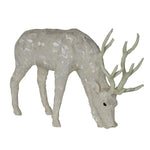 Benzara Fabric Standing Stag Accentdecor with Embroidered Pattern, Large, Gray
