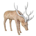 Benzara Fabric Grazing Stag Design Accentdecor with Textured Details, Pink