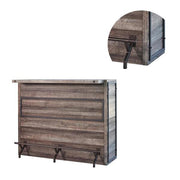 Benzara Rustic Wood Bar Unit with Wine and Stemware Rack, Brown