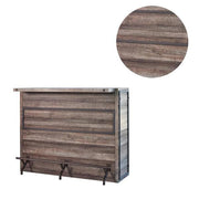 Benzara Rustic Wood Bar Unit with Wine and Stemware Rack, Brown