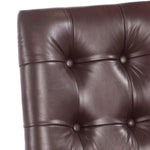 Benzara Button Tufted Fabric Counter Stool with Bucket Seating, Set of 2, Brown