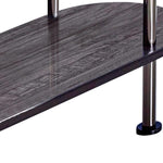 Benzara Oblong Shape Metal Bar Unit with Stemware Rack, Gray and Chrome