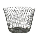 Benzara Intertwined Round Metal Wire Basket, Medium, Gray