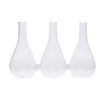 Benzara Tear Drop Trio Joined Glass Vase, Clear