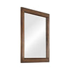 Benzara Wooden Frame Mirror with Rough Hewn Saw Texture, Rustic Brown