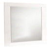 Benzara Rectangular Wooden Frame Mirror with Mounting Hardware, White