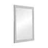 Benzara Wooden Frame Mirror with Mounting Hardware, White