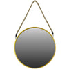 Benzara Round Metal Mirror with Rope Handle, Large, Gold