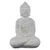 Benzara Cement Meditating Buddha Figurine with Ushnisha, White